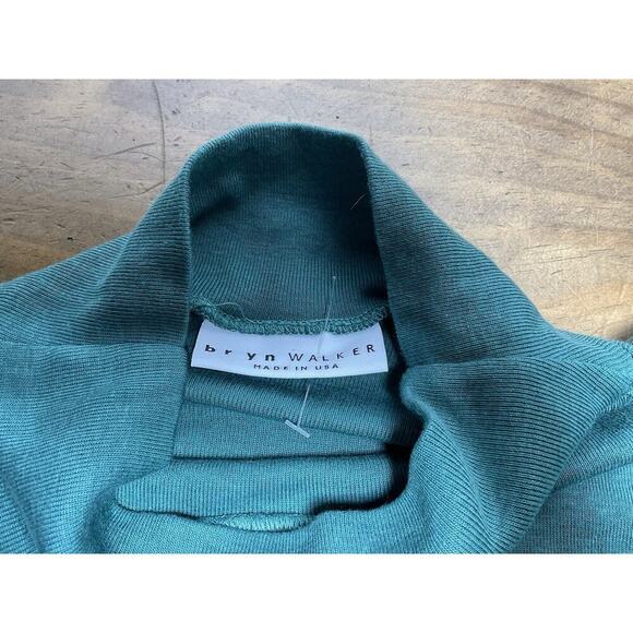 Bryn Walker Long Sleeve T Shirt Women’s Small Green Stretch Mock Neck - Picture 7 of 10